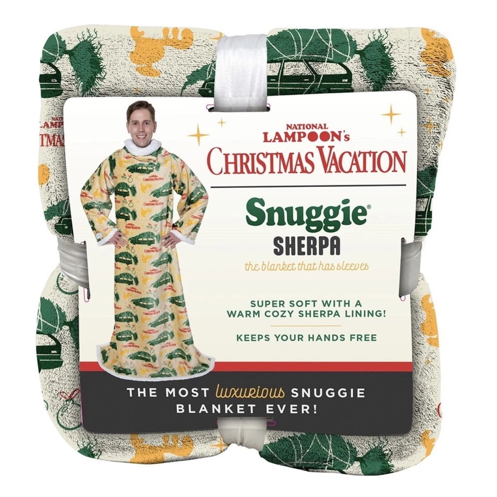 As Seen On TV Christmas Vacation Snuggie Sherpa Blanket - Green and Cream